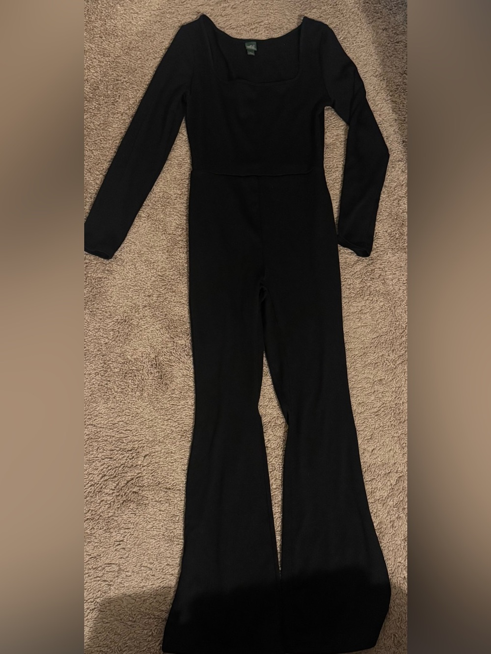 wild fable Black Long-Sleeve Flared Jumpsuit